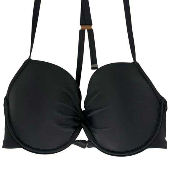 Aerie Black Padded Halter Style Swim Top Size 34DD - Picture 1 of 6